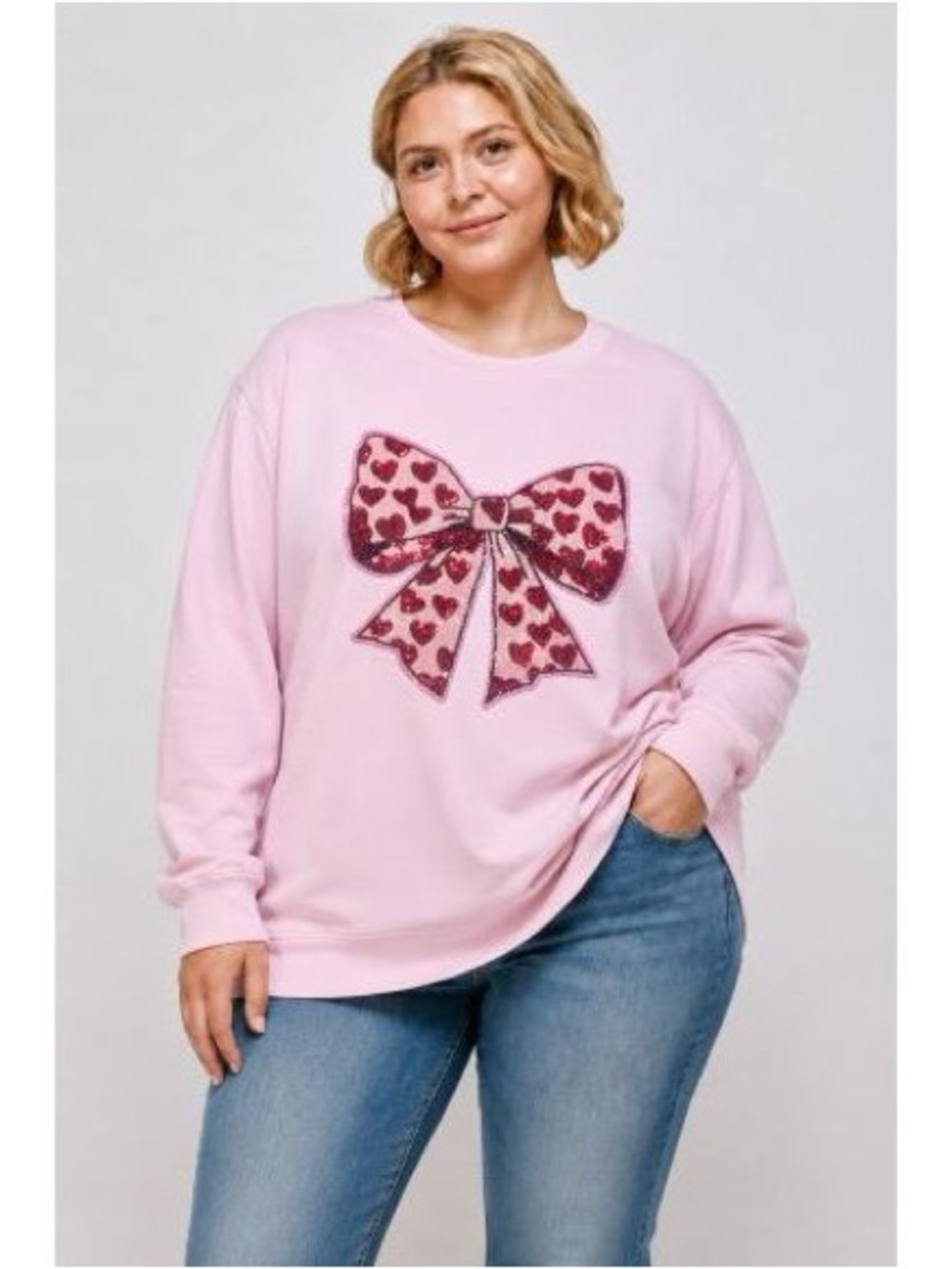 BRAND NEW WITH TAGS Heart Bow Sequin Sweatshirt